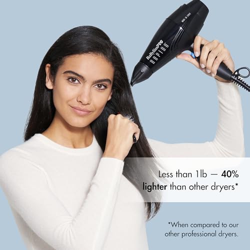 BaBylissPRO Hair Dryer, Nano Titanium Rapido 2000-Watt Blow Dryer, Hair Styling & Appliances, Black, BRAP1