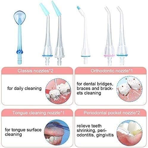 CAFFIA Water Flosser Professional Cordless Rechargeable Dental Oral Irrigator Ultra Water Jet for Teeth Braces Care with 6 Jet Tips 6 Modes IPX7 Waterproof 320ML Water Tank for Travel and Home Use (C