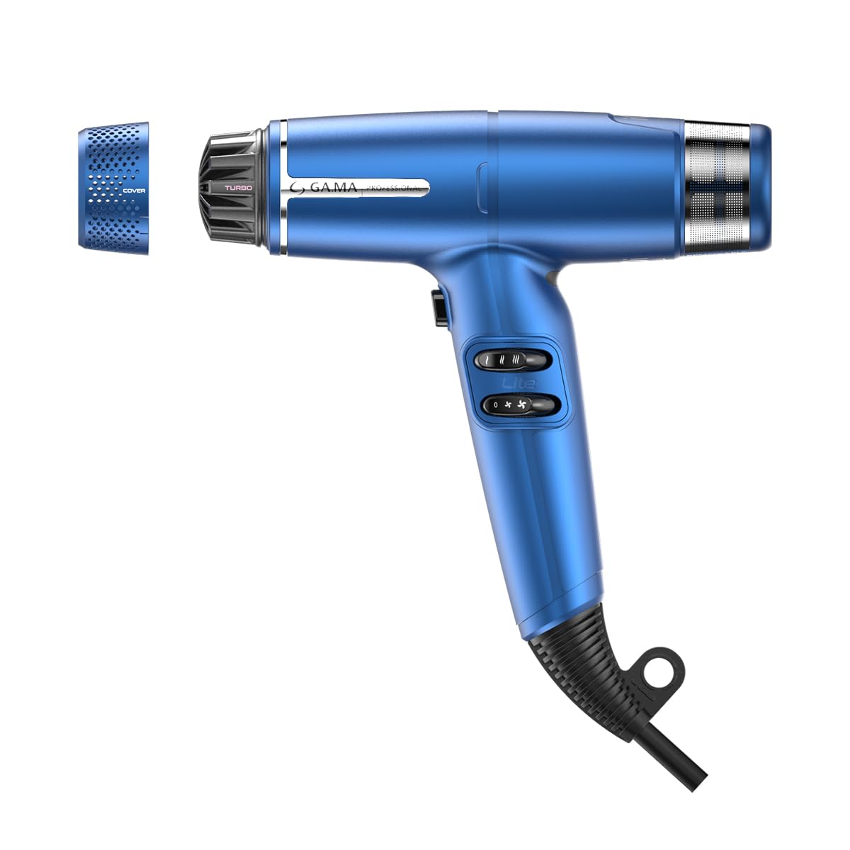 IQ LITE | IQ Perfetto | Hair Dryer by GaMa Italy | Ultra-Lightweight 10.5 oz | 110,000 RPM Brushless Motor | Turbo Venturi Technology | Oxy-Active Technology (Blue)