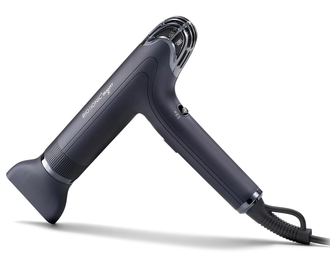 Bio Ionic SMART-X Hair Dryer with Diffuser, High-Efficiency Blow Dryer with 3 Heat & 3 Speed Settings, Diffuser Hair Dryer Gently Dries, Defines & Reduces Frizz, Self Cleaning Function, Blue