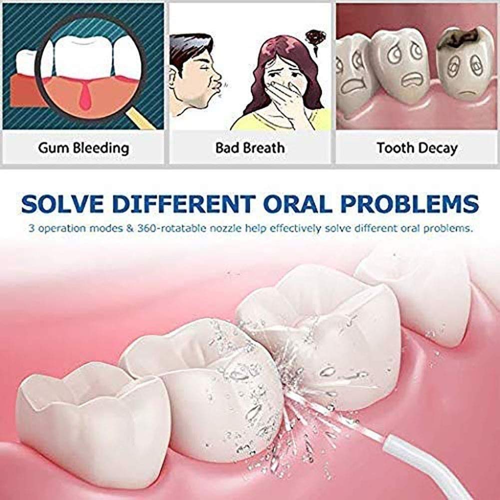 Cordless Dental Oral irrigator, Portable and Rechargeable IPX7 Waterproof Water Flosser for Home and Travel, Braces & Bridges Care, 3 Modes