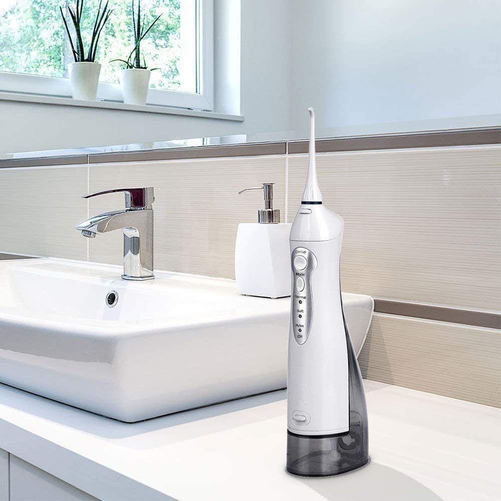 Cordless Dental Oral irrigator, Portable and Rechargeable IPX7 Waterproof Water Flosser for Home and Travel, Braces & Bridges Care, 3 Modes