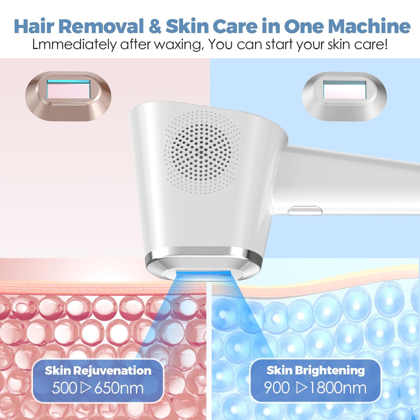 OPT Laser Hair Removal Device Pro, 3 in 1 Beauty Salon Grade Home Hair Remover Device with Cooling System, IPL Body Painless Laser Hair Removal for Face Armpits Arms Legs Bikini Line, Women and Men