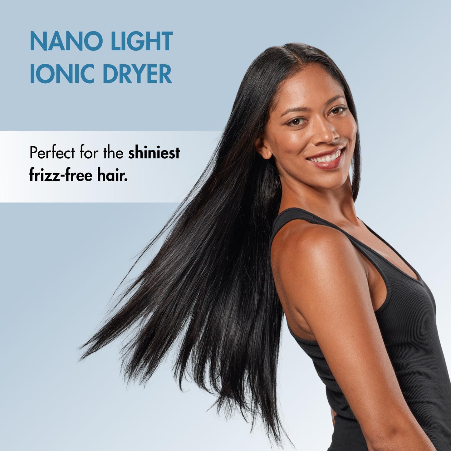 BabylissPRO® Nano Titanium™ Ionic, Lightweight, hi-Speed, Dual Voltage Hair Dryer with Diffuser (Blue)