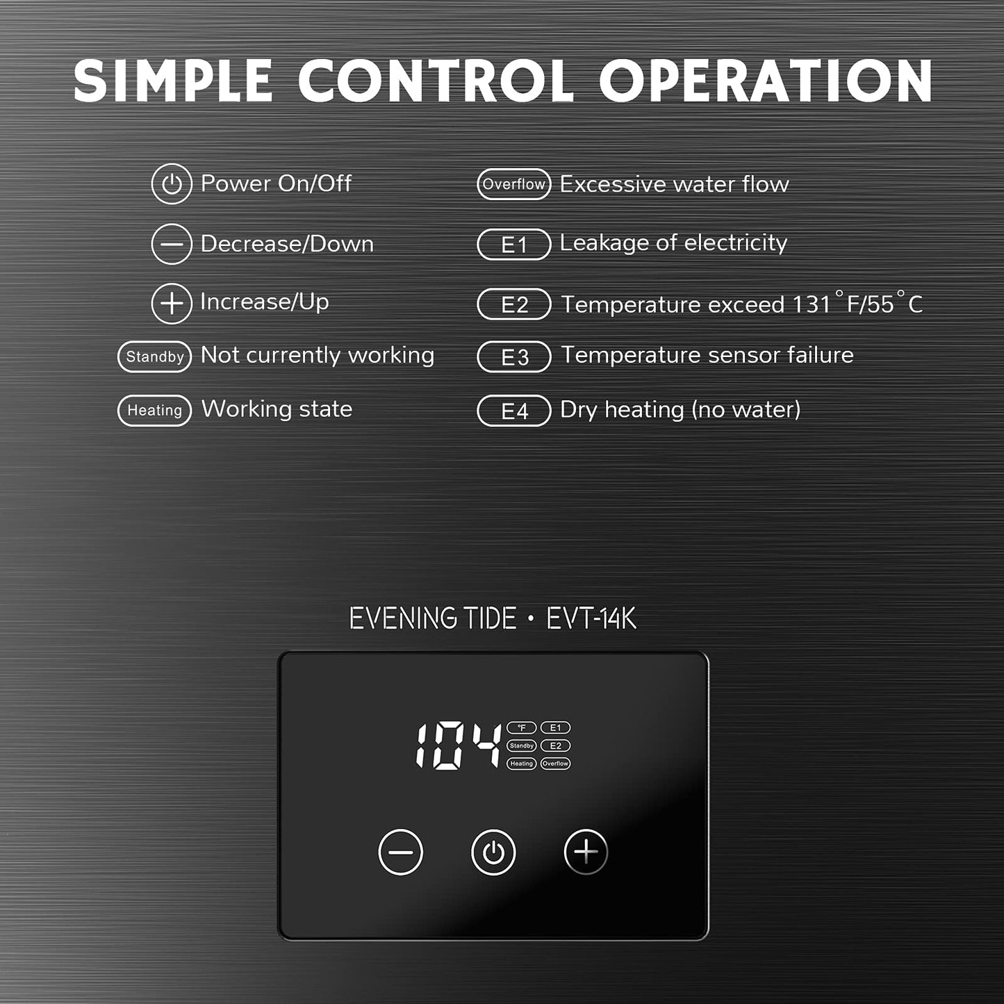Airthereal Electric Tankless Water Heater 14kW, 240Volts - Endless On-Demand Hot Water - Self Modulates to Save Energy Use - Small Enough to Install Anywhere - for 1 Shower, Evening Tide series
