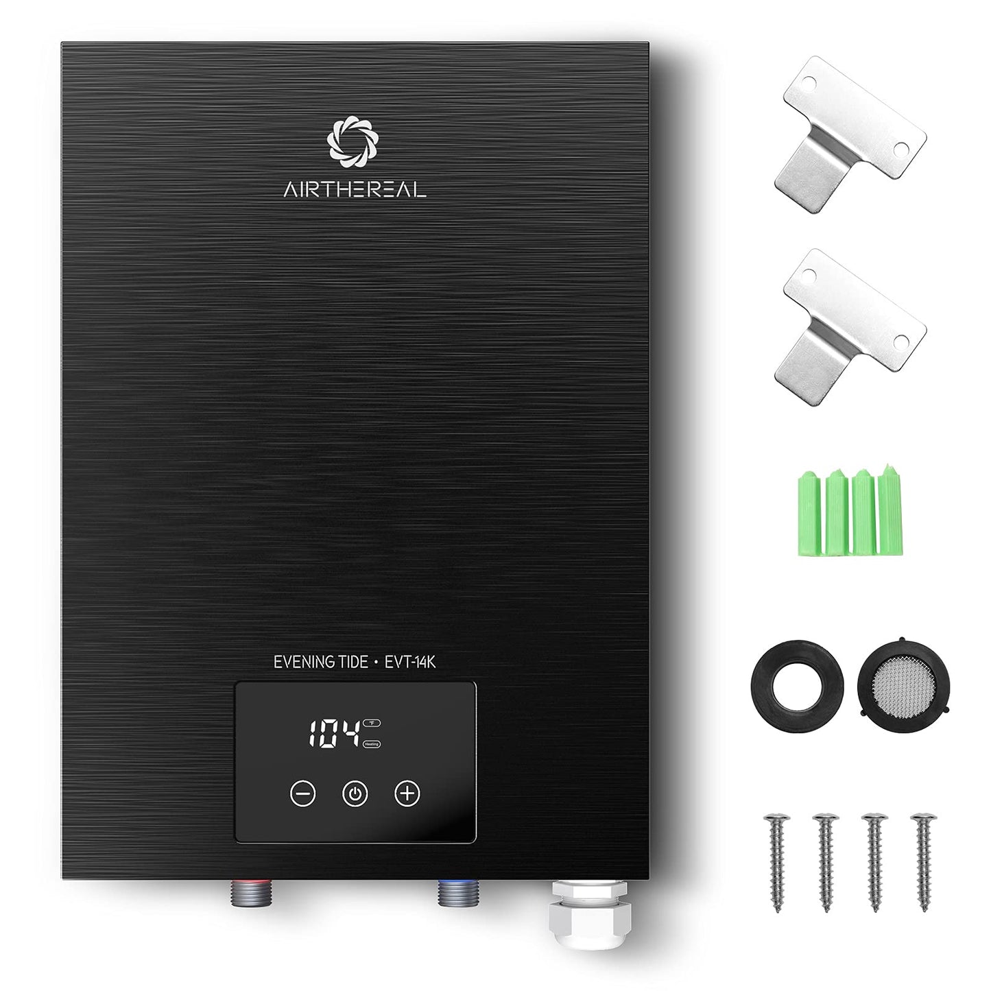 Airthereal Electric Tankless Water Heater 14kW, 240Volts - Endless On-Demand Hot Water - Self Modulates to Save Energy Use - Small Enough to Install Anywhere - for 1 Shower, Evening Tide series