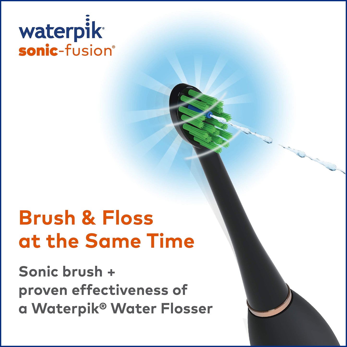 Waterpik Sonic-Fusion Professional Flossing Battery Powered Electric Toothbrush, Black, (Pack of 1)