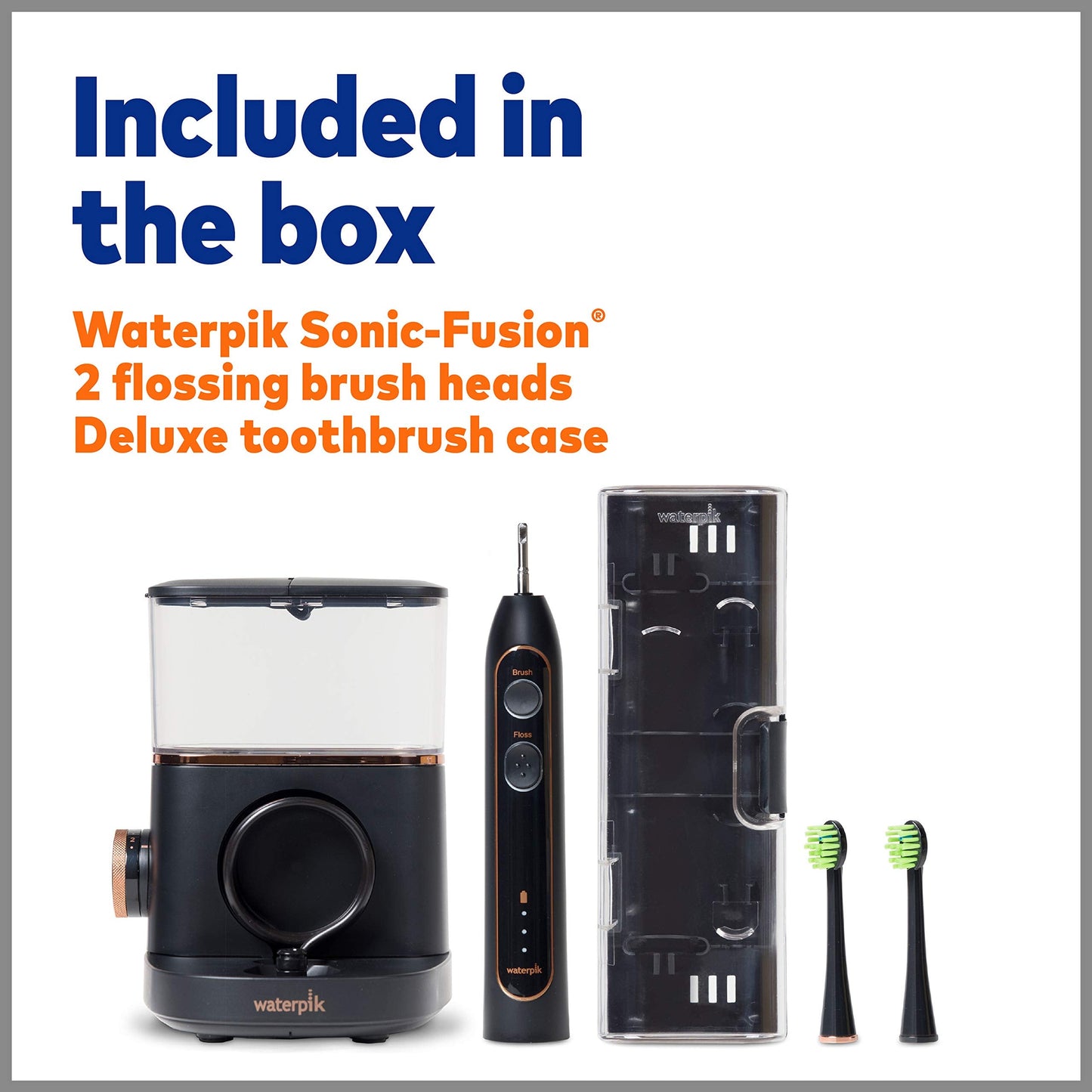 Waterpik Sonic-Fusion Professional Flossing Battery Powered Electric Toothbrush, Black, (Pack of 1)