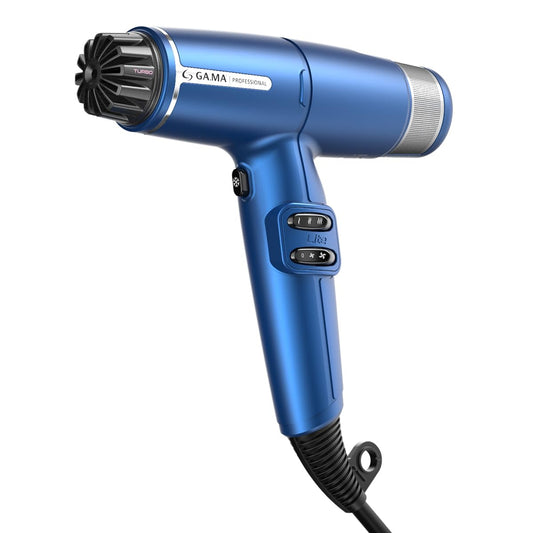 IQ LITE | IQ Perfetto | Hair Dryer by GaMa Italy | Ultra-Lightweight 10.5 oz | 110,000 RPM Brushless Motor | Turbo Venturi Technology | Oxy-Active Technology (Blue)