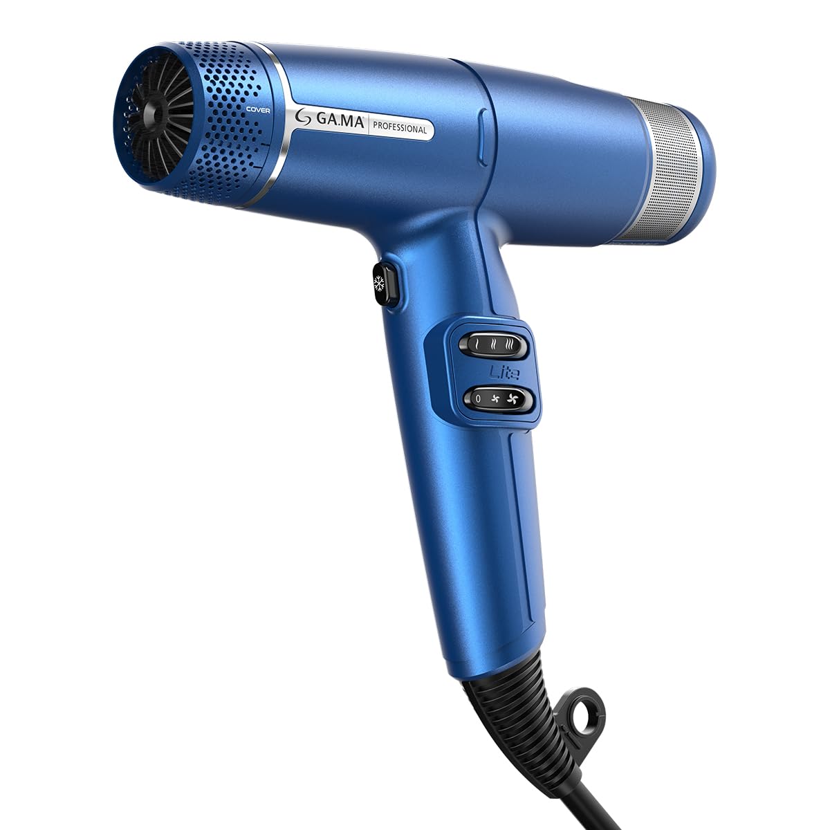 IQ LITE | IQ Perfetto | Hair Dryer by GaMa Italy | Ultra-Lightweight 10.5 oz | 110,000 RPM Brushless Motor | Turbo Venturi Technology | Oxy-Active Technology (Blue)