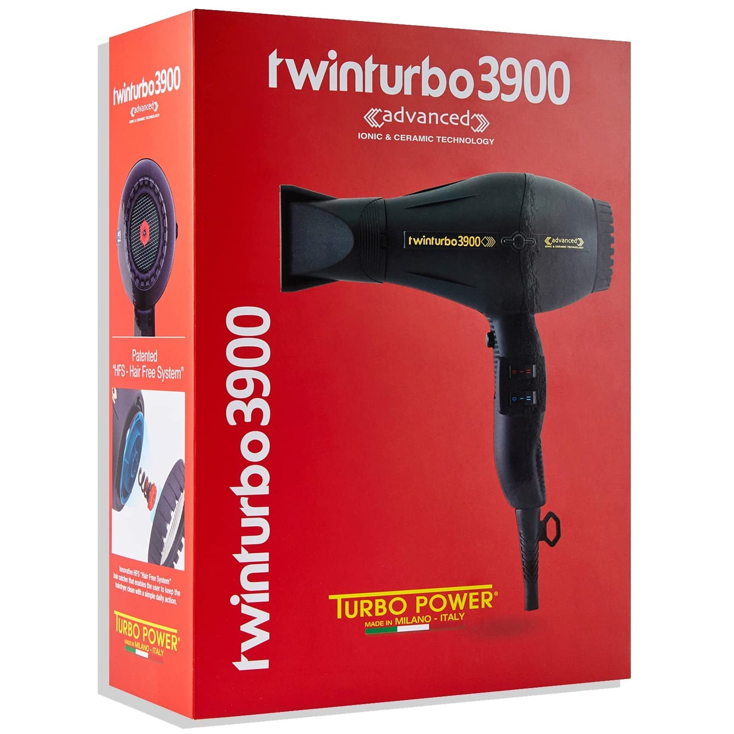 idinio Turbo Power Hair Dryer Ionic Professional, Black, Twin Turbo Blower Advanced, Comes with Brush, (3900- TP)