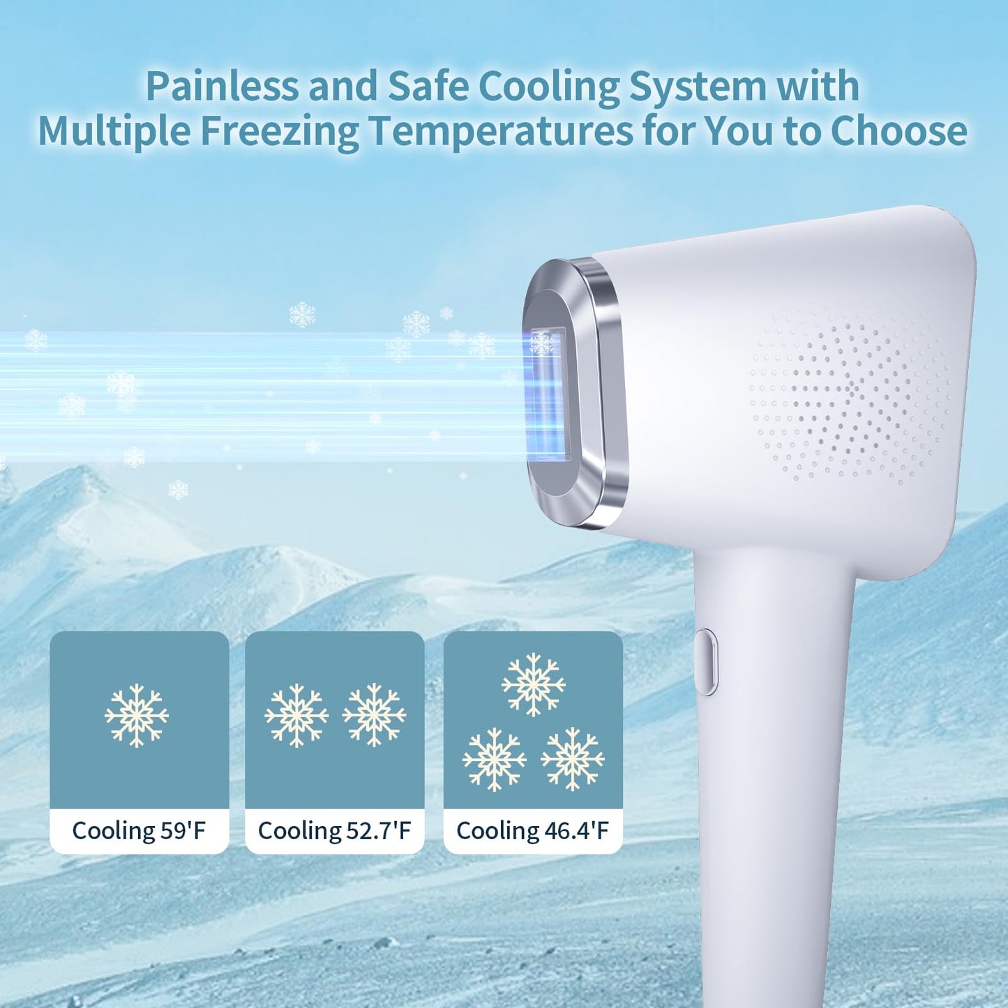 REEOOH Laser Hair Removal for Women & Men, At Home IPL Cooling Hair Removal Device, 3 in 1 Painless Facial Armpits Arms Legs Bikini Line Hair Removal, Ideal Gift for Girl Women Men