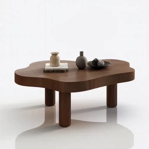 Modern Solid Wood Irregular Coffee Table For Living Room