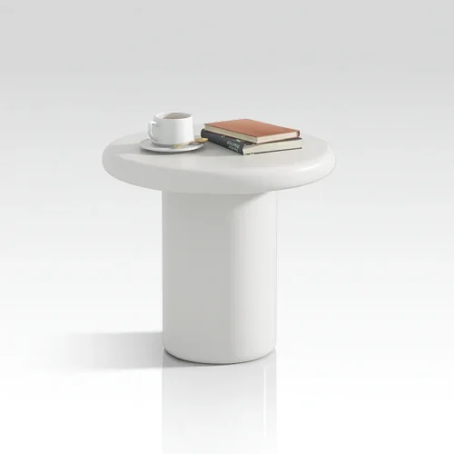Modern White Round Side Table With Minimalist Design