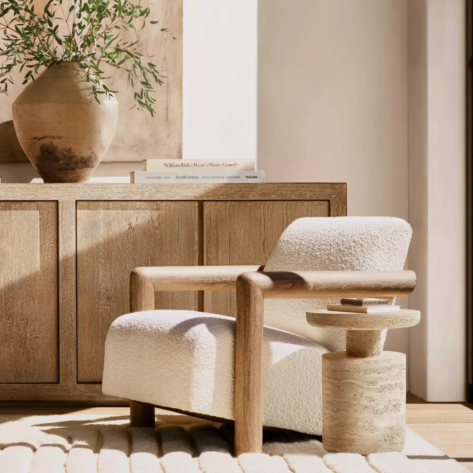 Modern Wooden Lounge Chair With Cushioned Seat - Image 4