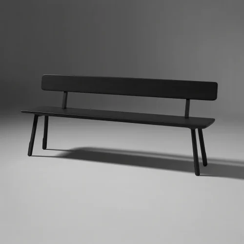 Modern Wooden Bench With Backrest For Living Room
