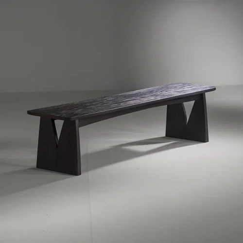 Modern Wooden Bench With Minimalist Base For Living Room